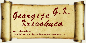 Georgije Krivokuća vizit kartica